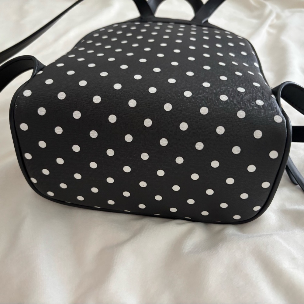 Kate Spade New York X Disney Minnie Dome Backpack Polka Dot Leather - Picture 7 of 7